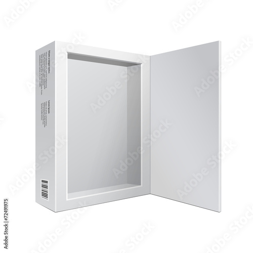 Opened White Modern Software Package Box For DVD