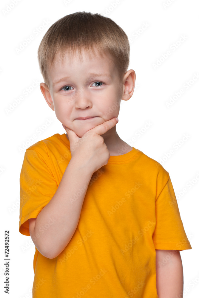 Cute little boy in a yellow shirt Cute little boy in a yellow shirt