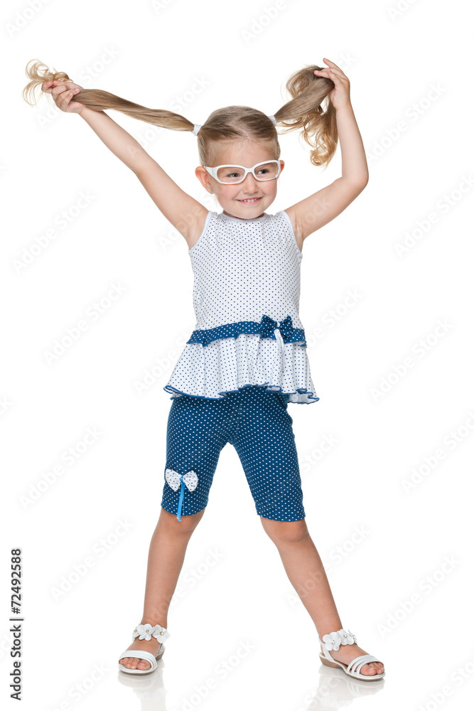 Pretty little girl with pigtails Pretty little girl with pigtails