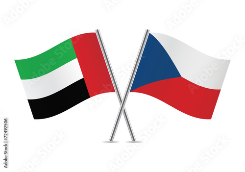 Free Download Czech and United Arab Emirates flags. Vector illustration. - GFXLoad