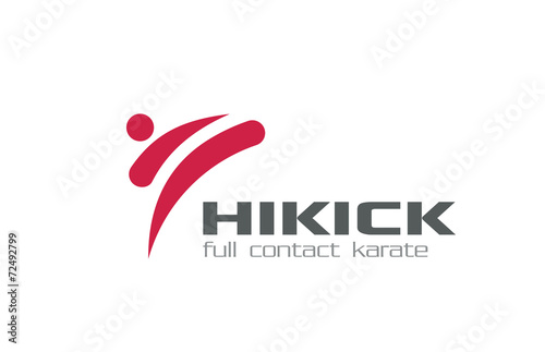 Karate Martial arts Logo design vector. Kick-boxing