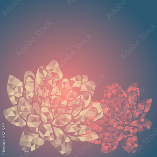 Fototapeta Naklejka Na Ścianę i Meble -  Abstract colorful transparent water lilies with triangle pattern