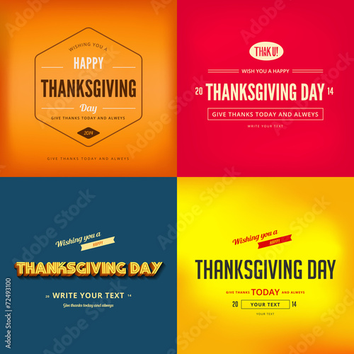 Happy Thanksgiving Day Typography Greeting card Poster