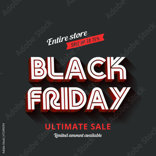 Black Friday Typography Advertising Poster design vector templat