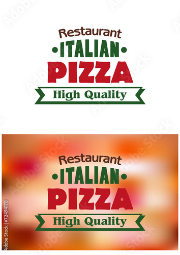 Italian Pizza high quality banner or label