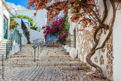Colorful street of village, Estoi, Portugal, Faro