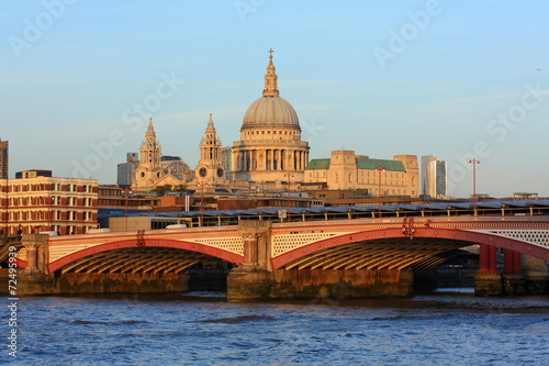 London skyline with Blackfriars Bridge and St. Paul