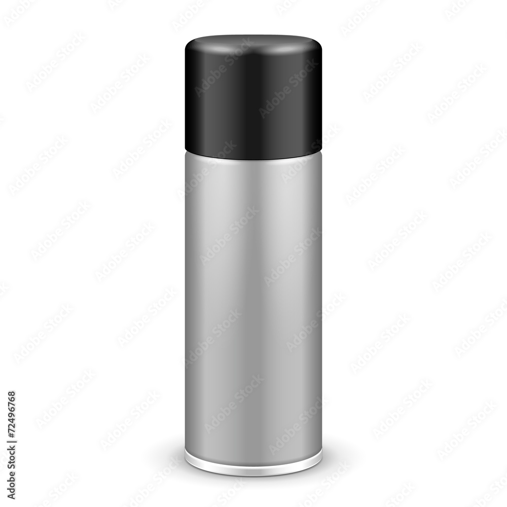 Gray Aerosol Spray Metal Bottle Can With Lid Cap Gray Aerosol Spray Metal Bottle Can With Lid Cap