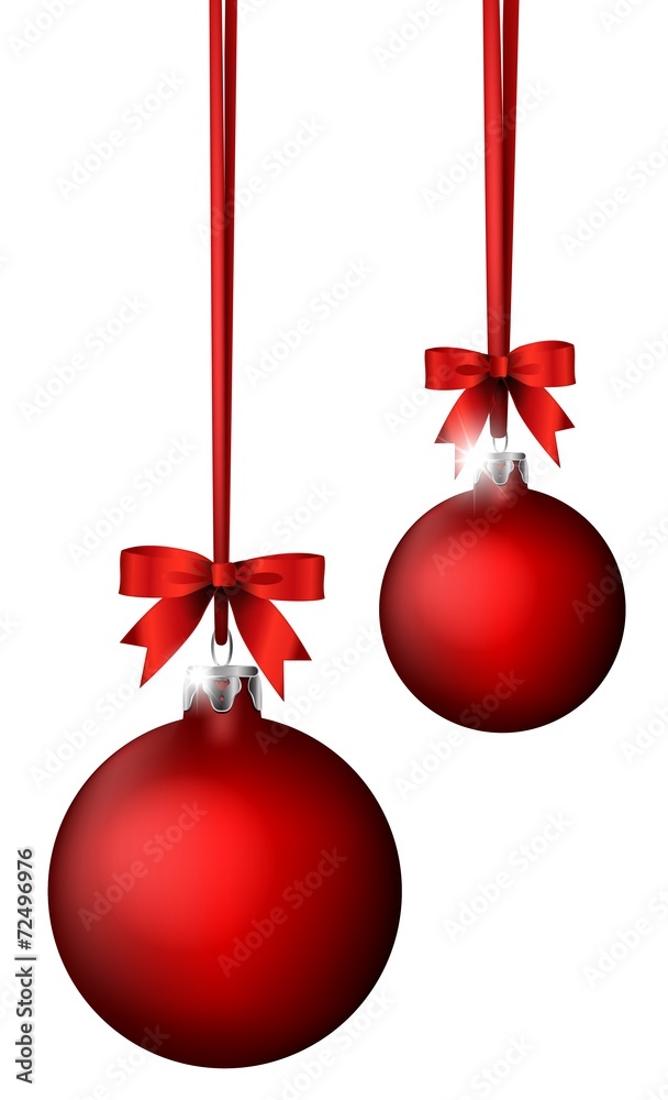 christmas balls with  ribbon decoration