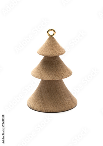 Wooden Christmas trees isolated on white background