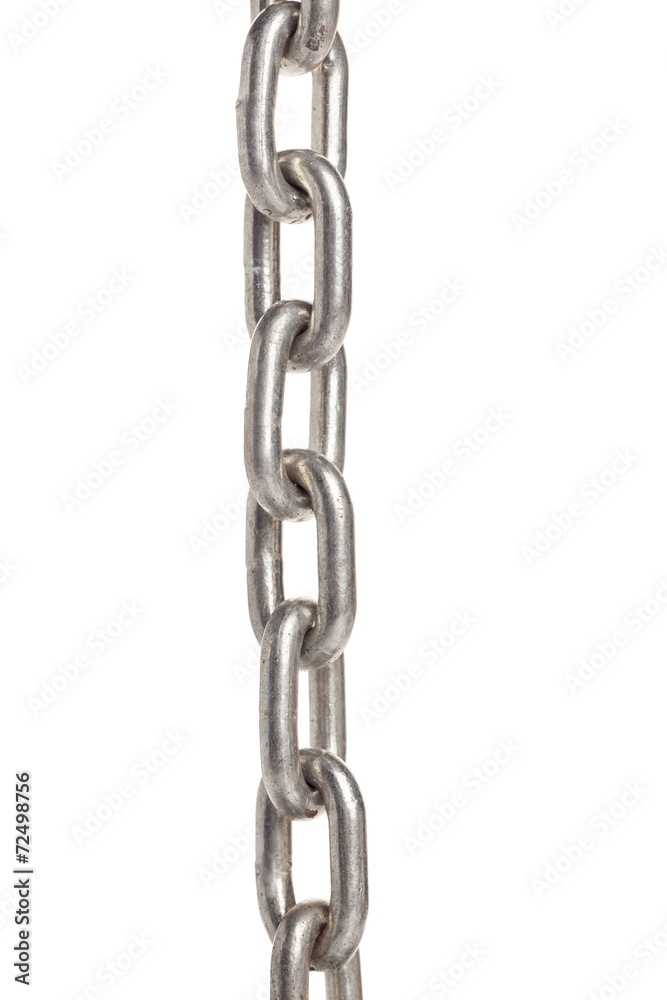 Steel chain on white bacground