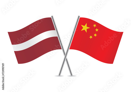 Chinese and Latvian flags. Vector illustration. Free Download Chinese and Latvian flags. Vector illustration. - GFXLoad