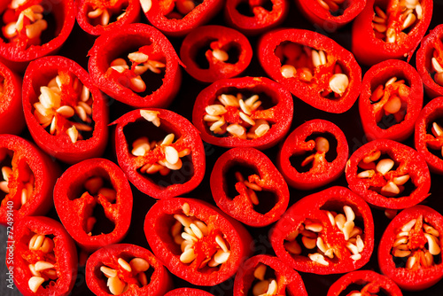 Red peppers background © marcin jucha