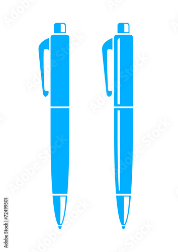 Blue ballpoint icon on white background