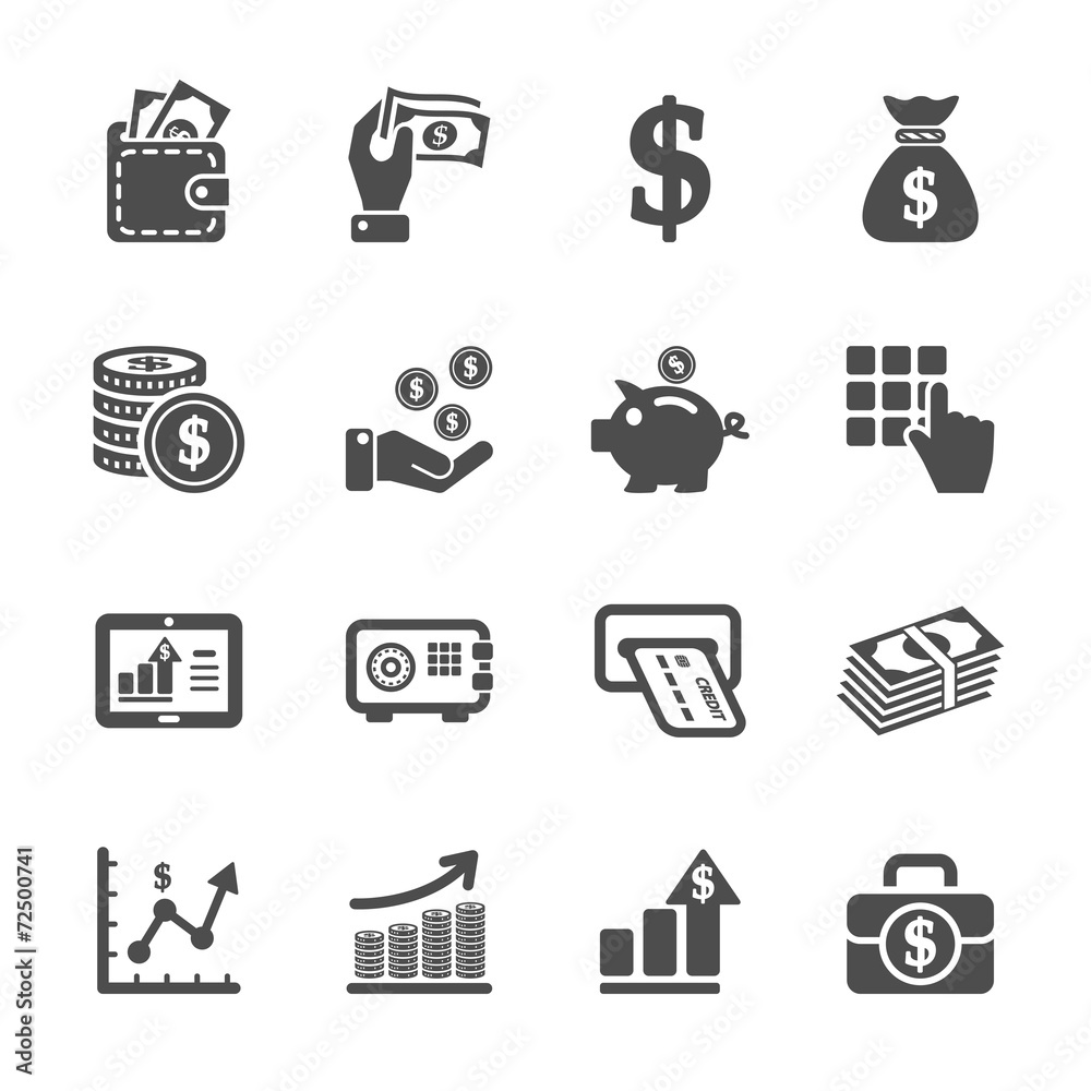 money and finance icon set, vector eps10 money and finance icon set, vector eps10