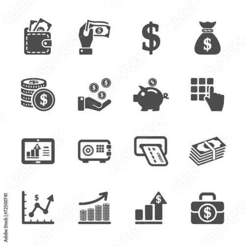 money and finance icon set, vector eps10