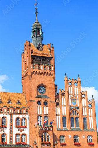 Neo-gothic Town Hall in Słupsk, Poland