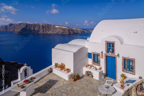 White washed house in Oia, Santorini, Greece