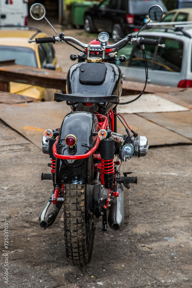 Retro style, customized motocecle