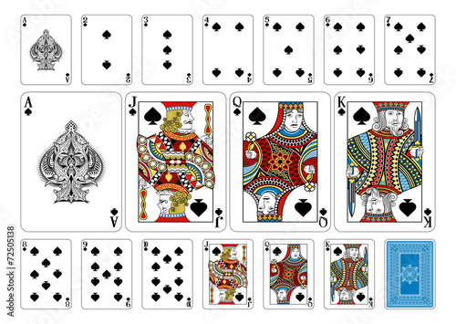 Poker size Spade playing cards plus reverse