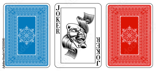 Poker size Joker playing card plus reverse