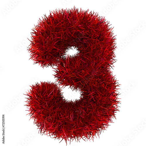 numbers of red grass concept. isolated on white. 