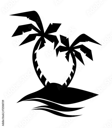 Tree palm graphic vector black icon #72506739
