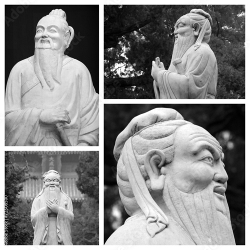 Confucius statues collage