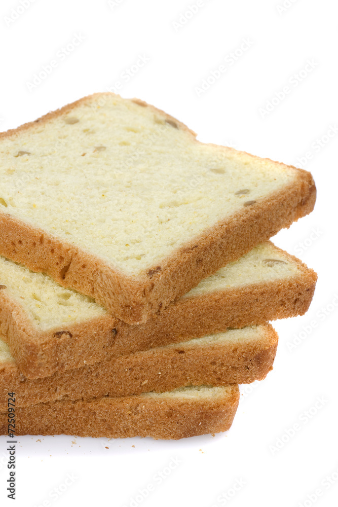 Slices of bread isolated on white background Slices of bread isolated on white background