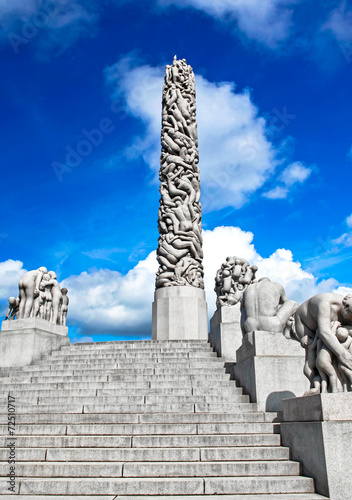 Statue at Vigeland park in Oslo, Norway