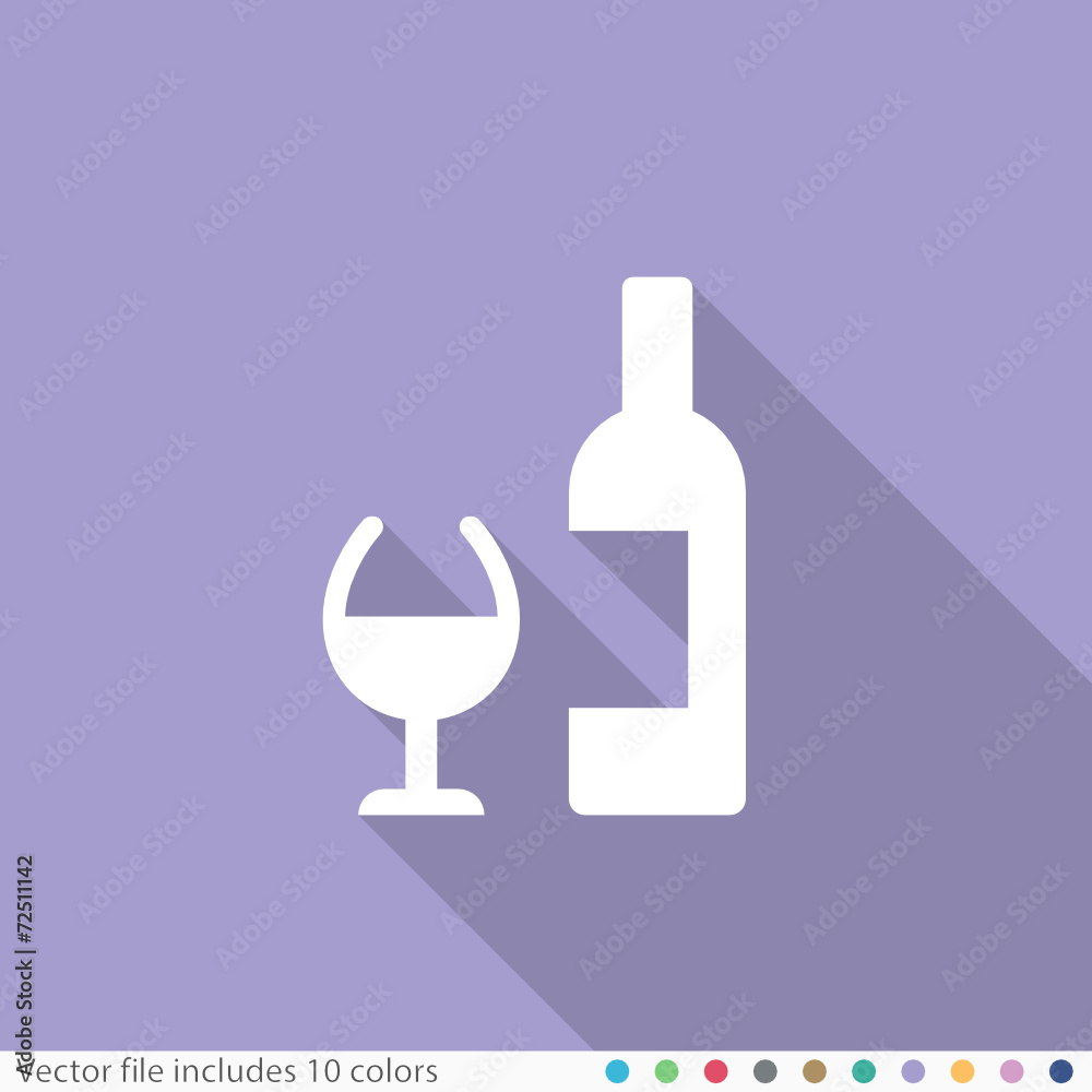 Flat Long Shadow Icon Flat Long Shadow Icon