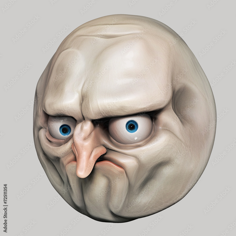 Internet Meme Why You No Rage Face 3d Illustration Stock Photo