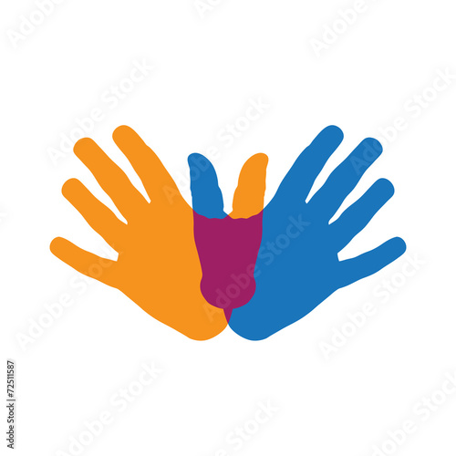 Vector logo teamwork, hands crossed