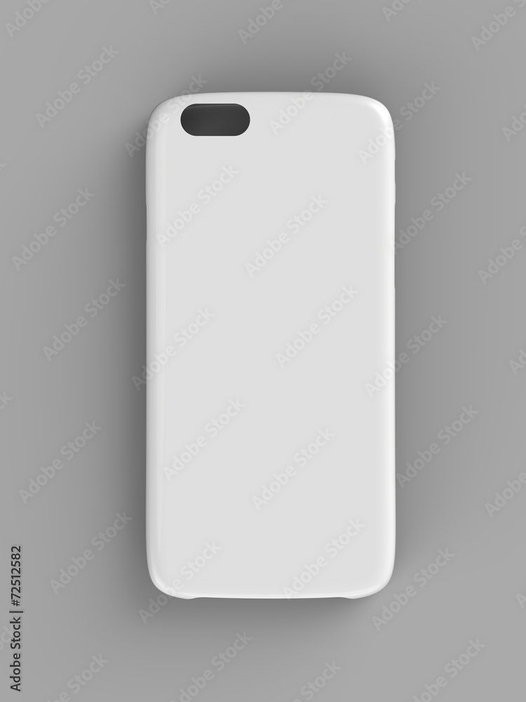 White plastic case mock-up for smartphone. Top view White plastic case mock-up for smartphone. Top view