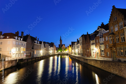 Bruges town at night