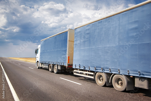 semitruck on the desert road