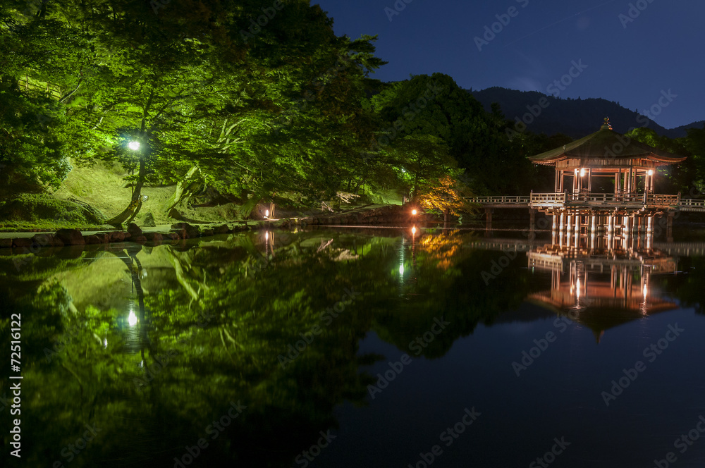 Ukimido Pavilion and the reflections in the lake, Nara, Japan Ukimido Pavilion and the reflections in the lake, Nara, Japan
