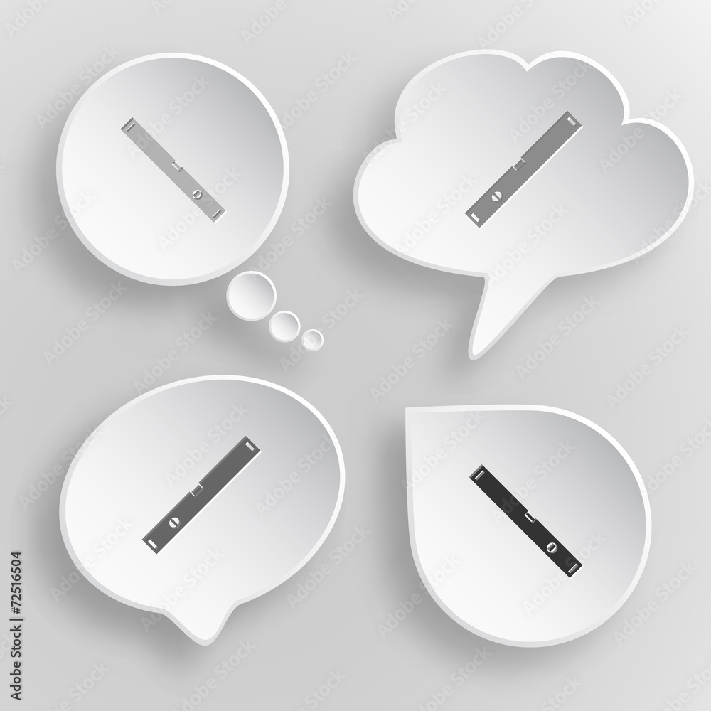 Spirit level. White flat vector buttons on gray background. Spirit level. White flat vector buttons on gray background.