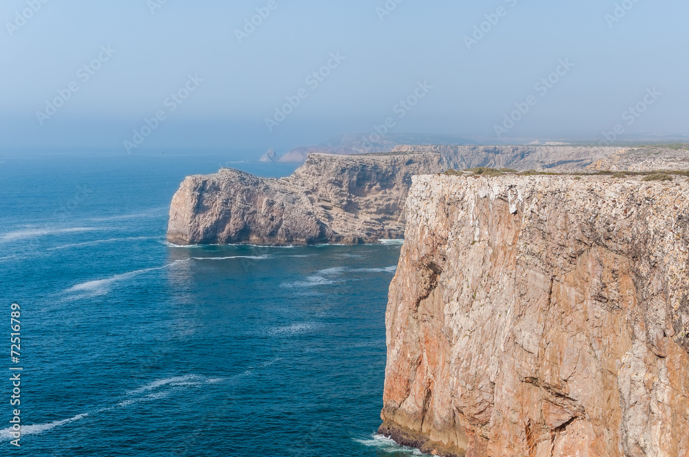 Cliff shore of Cape St Vincent in Portugal