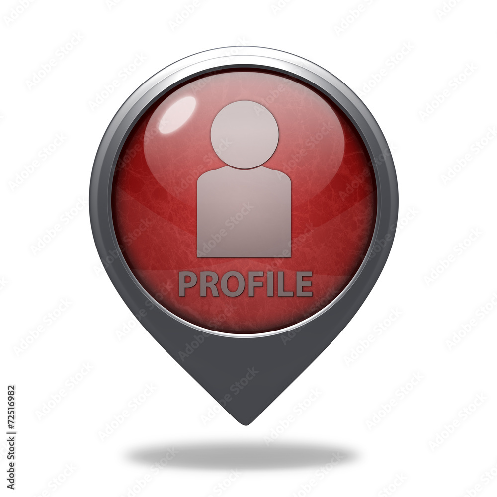 Profile pointer icon on white background