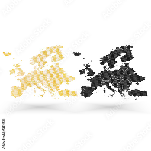 Europe map  wooden design texture  vector illustration