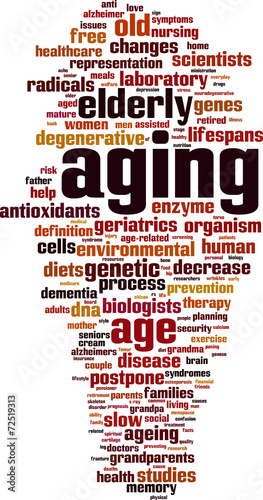 Aging word cloud concept. Vector illustration