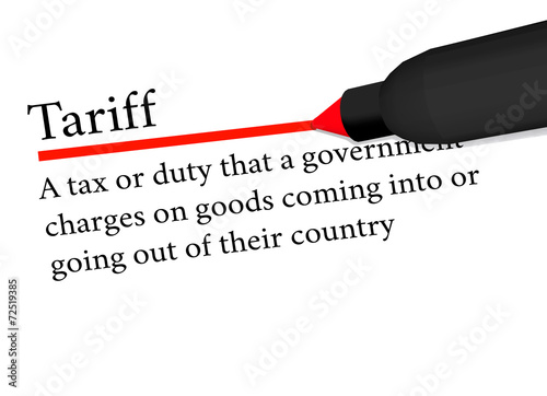 term of tariff underlined in red color by a pen