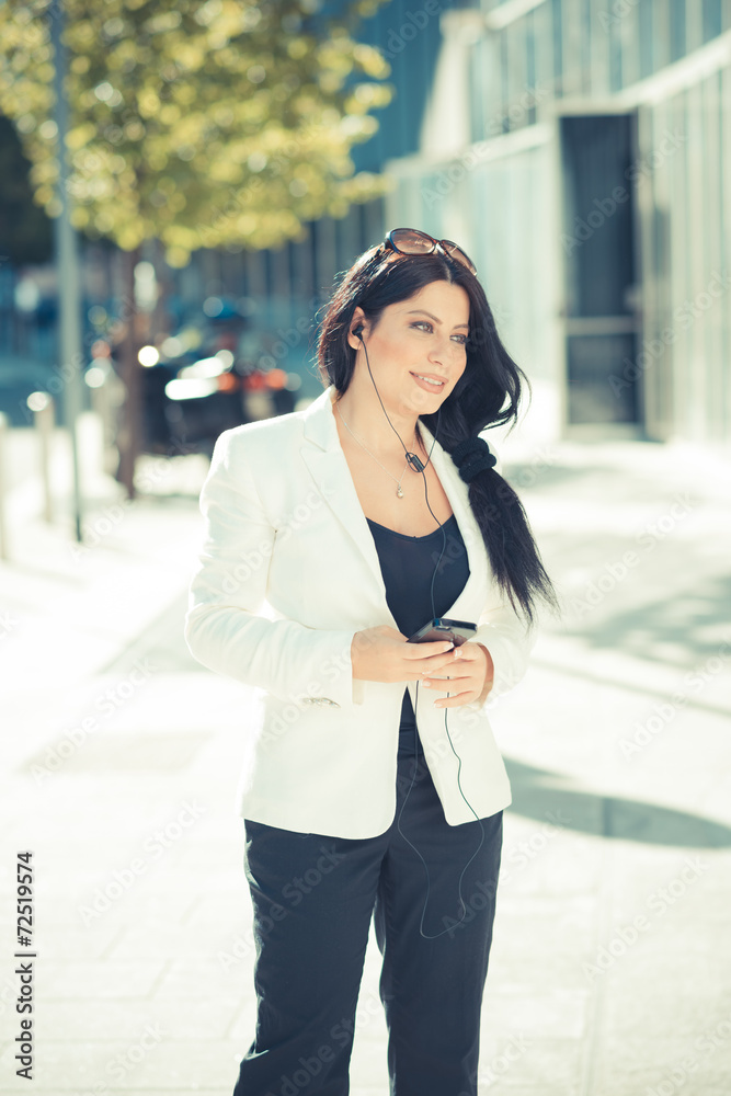 beautiful long black hair elegant business woman using smartphon beautiful long black hair elegant business woman using smartphon