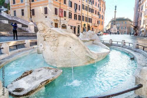 Fontana della Barcaccia ,Piazza di Spagna, Rome, Italy photo