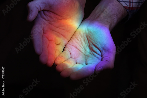 rainbow in the hands