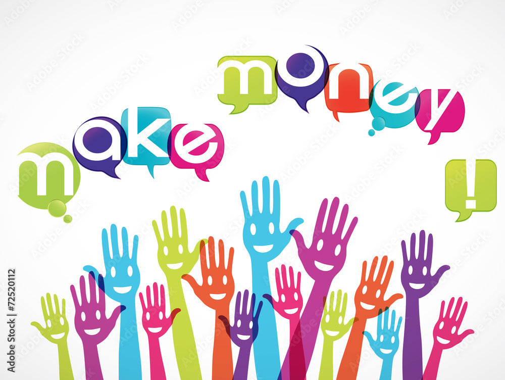 Fototapeta premium groupe mains : make money !