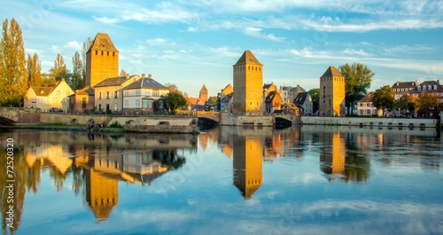 Ponts Couverts à Strasbourg au crépuscule