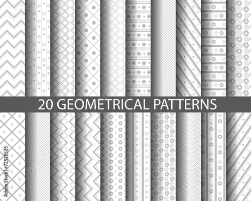 20 gray dotted and striped patterns