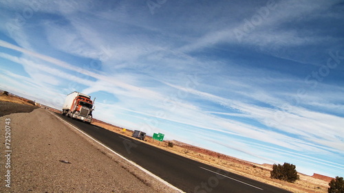 Interstate Highway Semi Truck